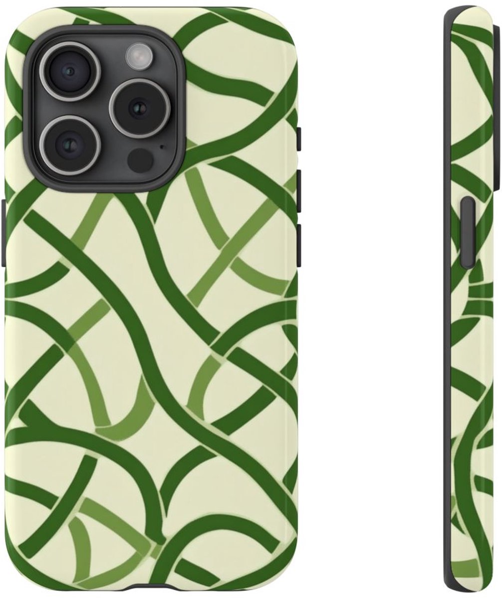 Groen Keltisch Knoopmotief – Telefoonhoesje Geschikt voor iPhone 15 Pro