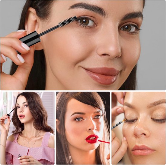 11 stuks lege mascara-fles, mascara-borstel met houder, navulbare lipgloss-tubes eyelinertubes met transfer-trechter voor reizen, beauty-shops, mascara, lipgloss-vulstof — afbeelding 4