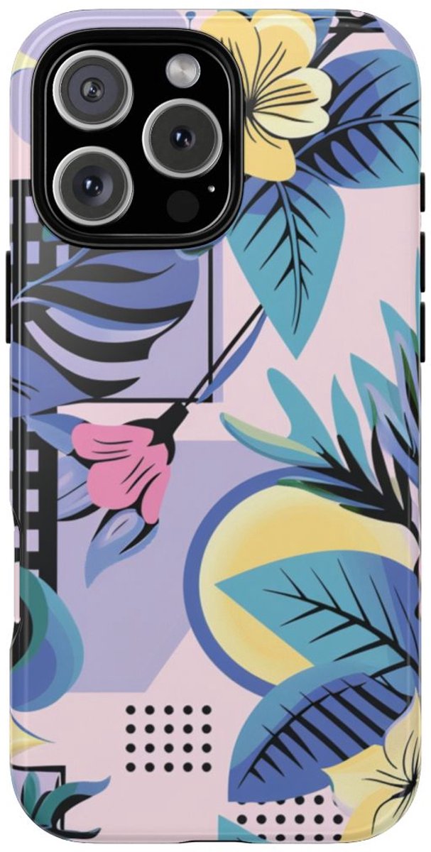 Bloemrijk Geometrisch Patroon – Telefoonhoesje Geschikt voor iPhone 16 Pro Max