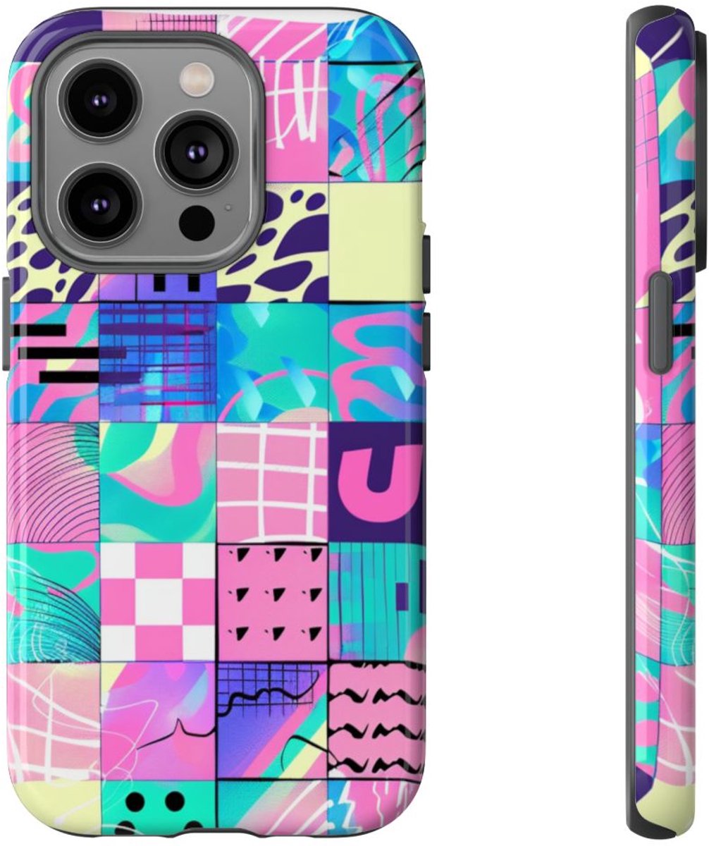 Kleurrijk Abstract Geometrisch Patroon – Telefoonhoesje Geschikt voor iPhone 14 Pro