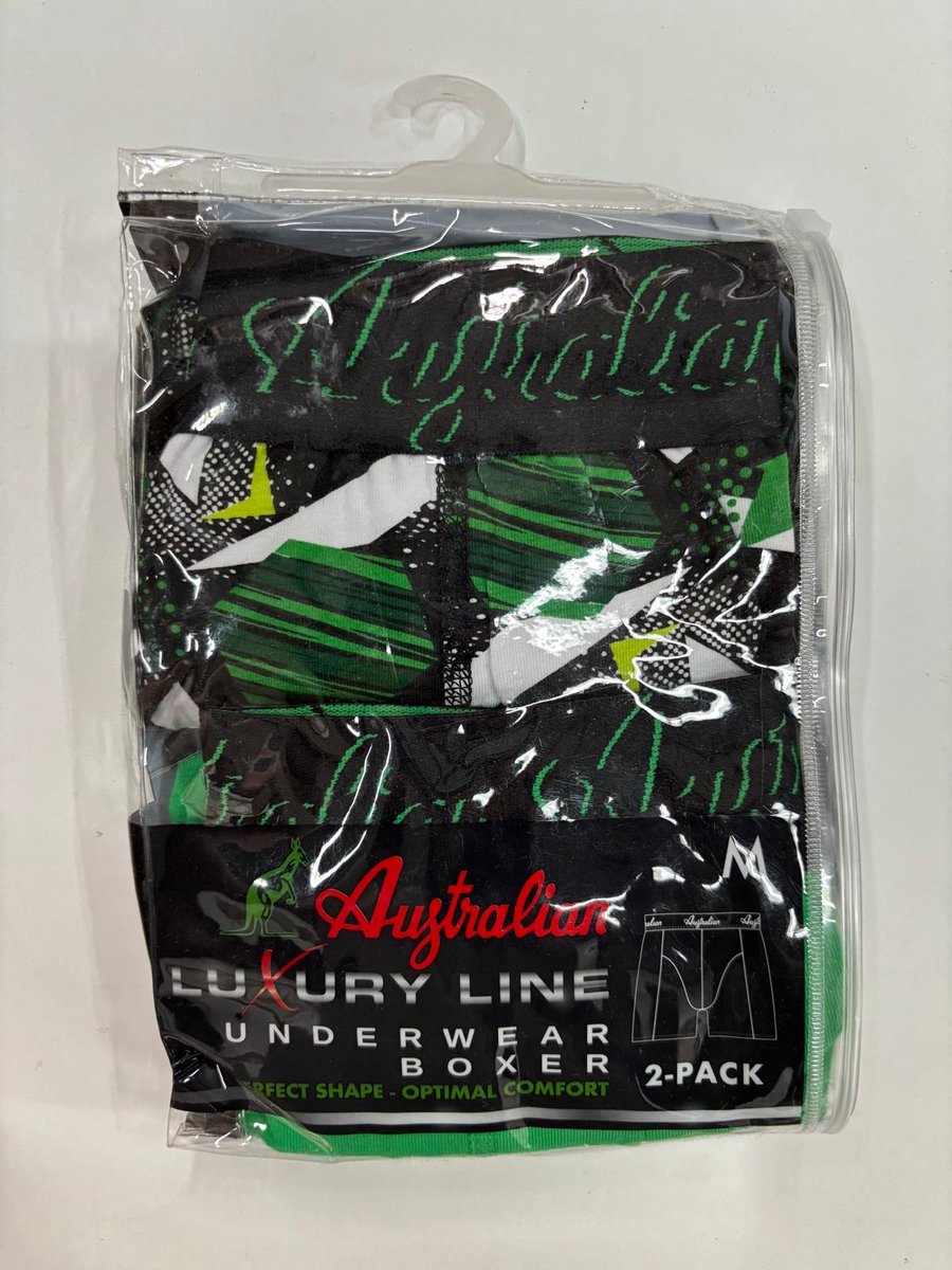 2 stuks Australian Boxershort - Groen-Zwart - XL