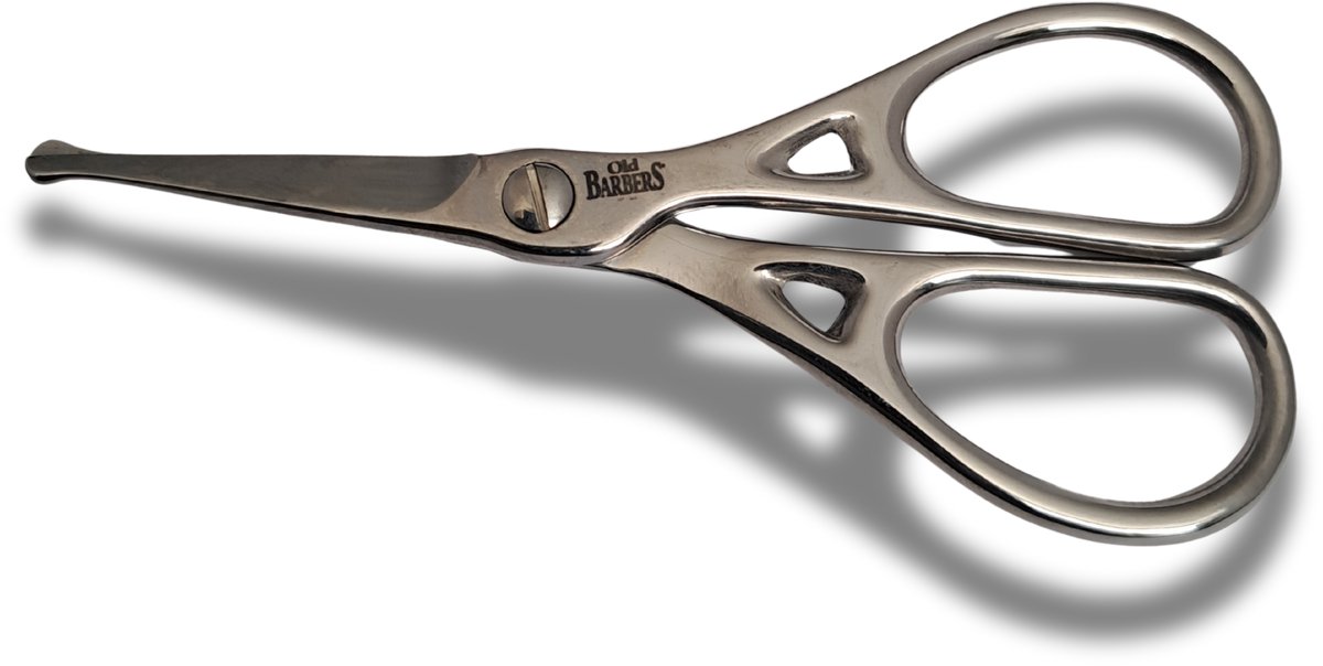 Old Barbers - Professional - Neus & Oorhaarschaartje - Recht - Ronde punt - Hoogglans RVS- 11 cm.