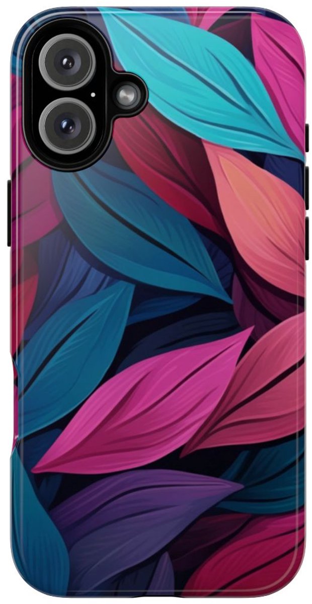 Kleurrijk Abstract Bladerenpatroon – Telefoonhoesje Geschikt voor iPhone 16 Plus