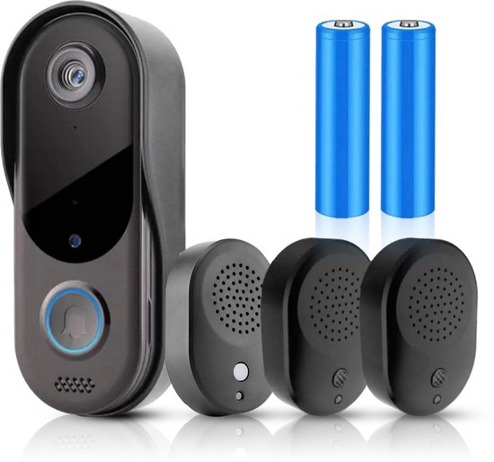 Slimme Draadloze Deurbel met Camera - HD Video, - Slimme - €37,99