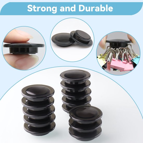 PYJLBX koelkastmagneten voor verschillende vormen, sterke mangets whiteboardmagneten voor notitieborden, planningsborden, kantoor, school, ansichtkaart met ijzeren doos (2cm-blackmagnet-20pcs