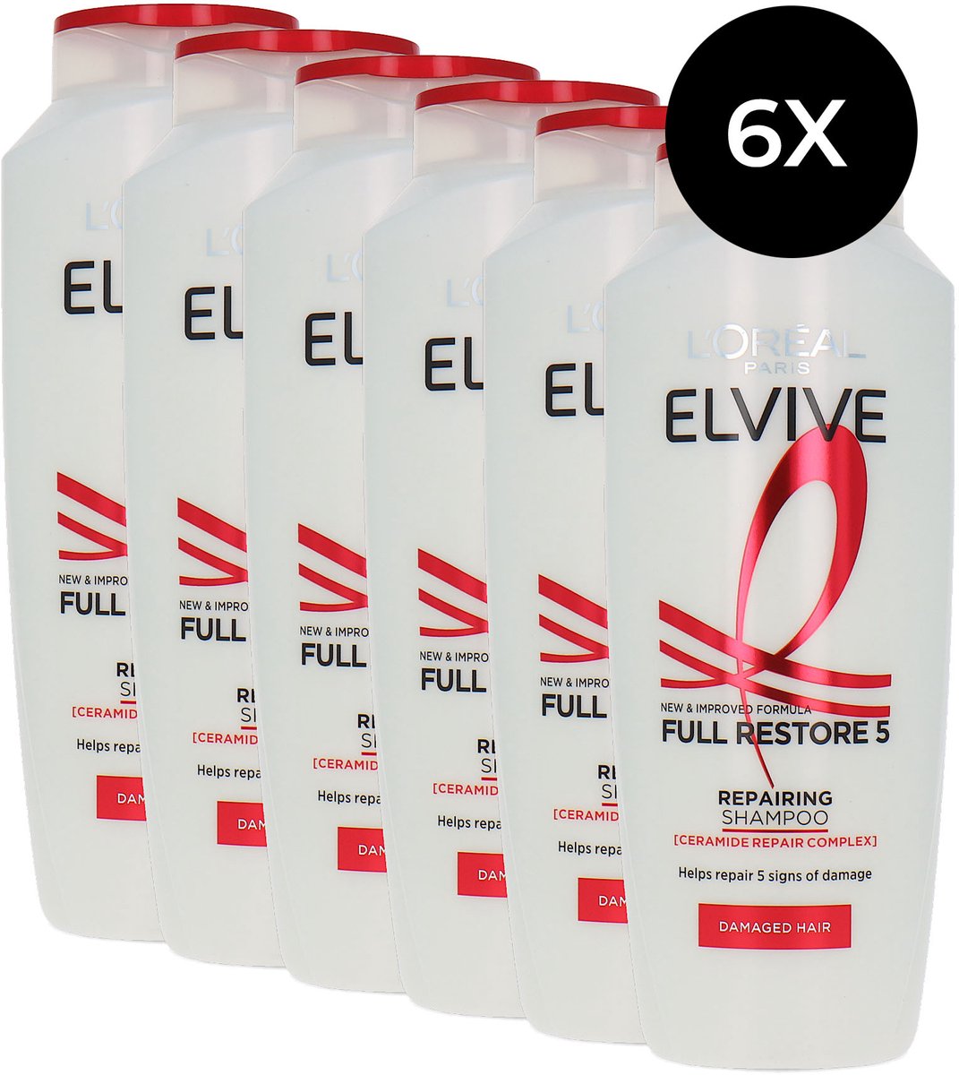 L'Oréal Elvive Full Restore 5 Repairing Shampoo - 6 x 400 ml
