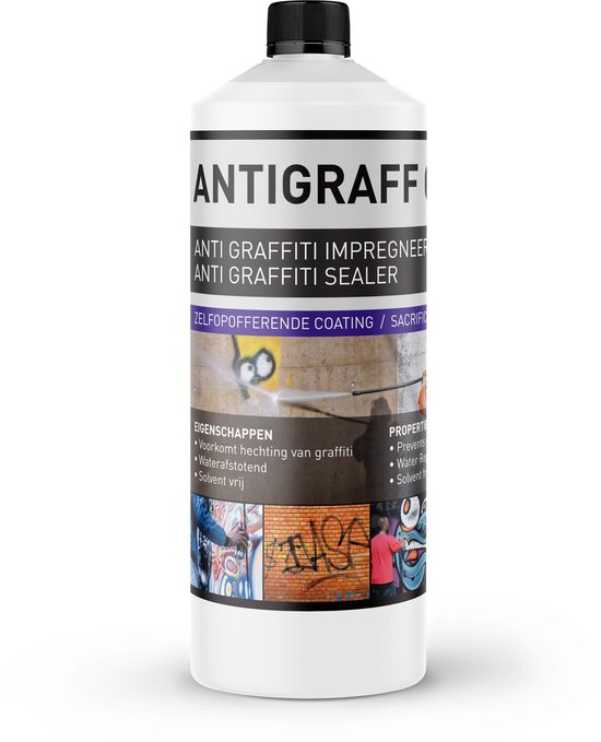 Anti Graffiti Nano Coating - ULTRA STRONG Buitenmuur impregneermiddel voor Gevels en Muren - Professioneel Gevel impregneren - AntiGraff Go Pro - 1L (6m2)