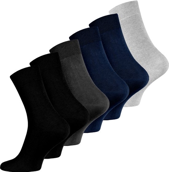 Chaussettes Bamboe Lavande 6 Paires Homme / Couleurs Foncées / 43-46
