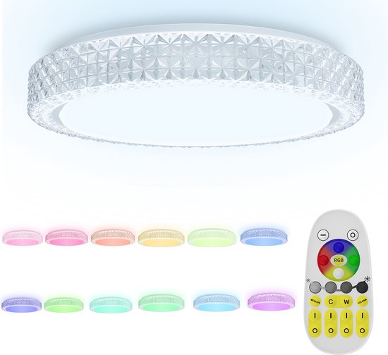 SENQIU Plafondlamp LED, 30W Moderne LED plafondlamp, Gouden acryl LED plafondlamp voor woonkamer slaapkamer keuken badkamer, Neutraal licht 4500K, 30CM
