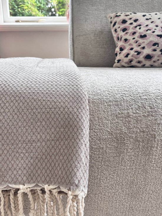 Lantara Plaid Grand foulard Ottoman - Taupe - 190x300cm