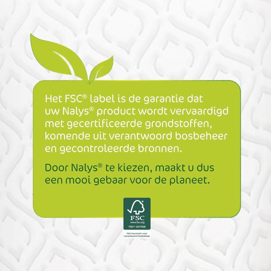 Le label FSC garantit des matières premières issues d'une gestion forestière responsable. Nalys pour la planète.
