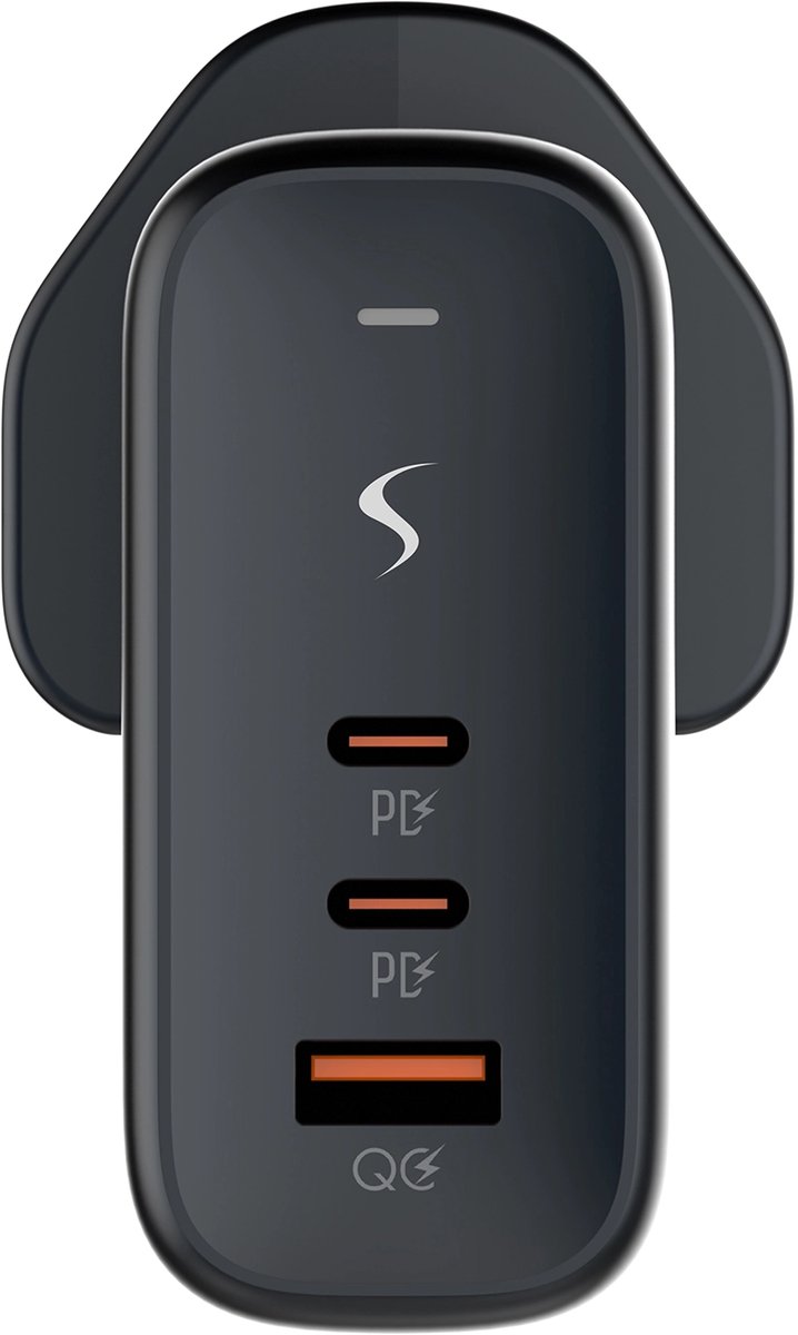 Scapade Travel Oplader met Internationale Plugs (65W) – Inclusief Stekkers voor VS, EU, VK, AUS – Ultra-Snelle 65W PD Opladen – Compact en Lichtgewicht voor Makkelijk Verpakken - Zwart