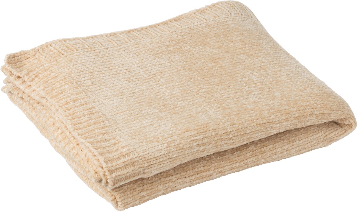 J-Line deken Chenille - polyester - beige