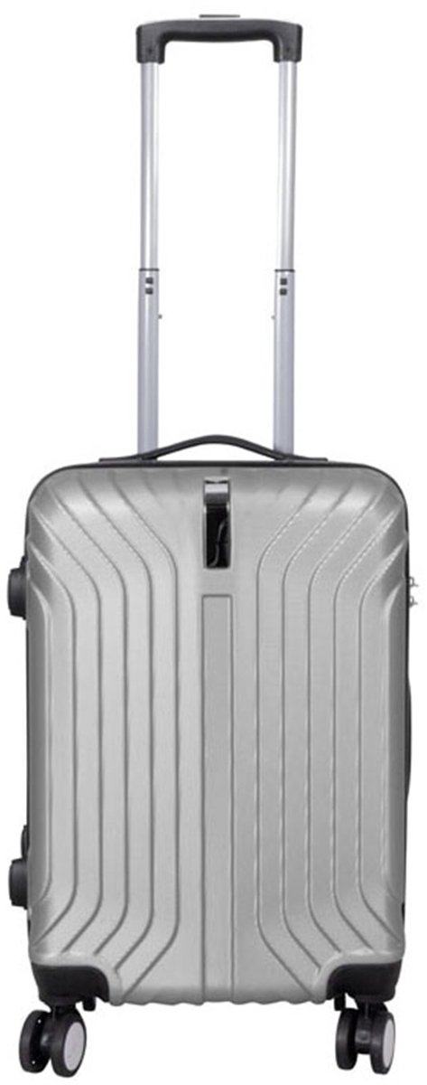 Handbagage koffer maat S Palma - Reiskoffer met cijferslot en op 4 dubbele zwenkwielen - ABS - ca 39 Liter - Zilver - ca 55x40x22 cm