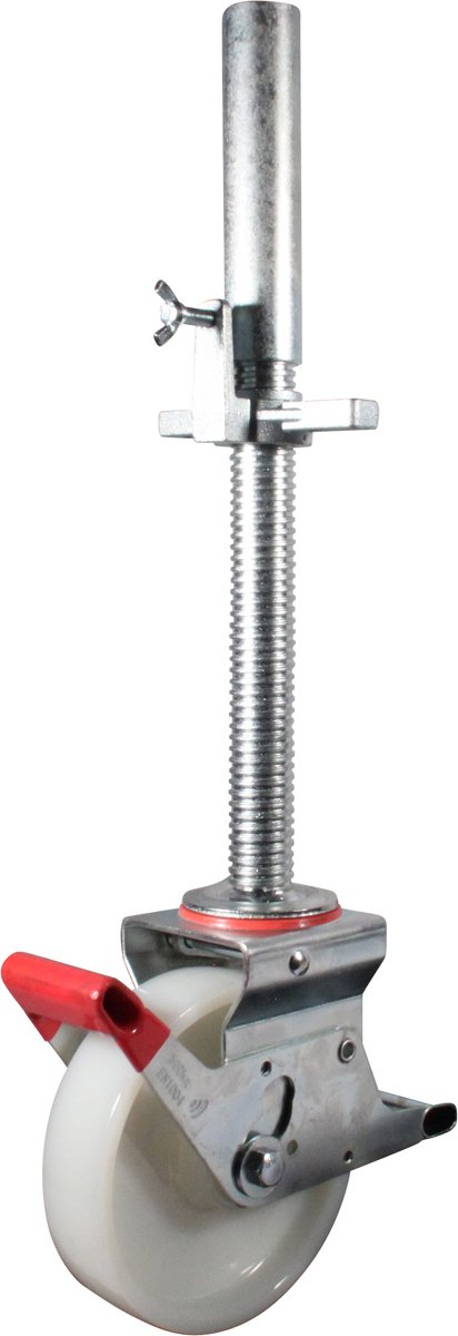Rolsteiger wielen diam 200 mm wit nylon dubbel geremd.