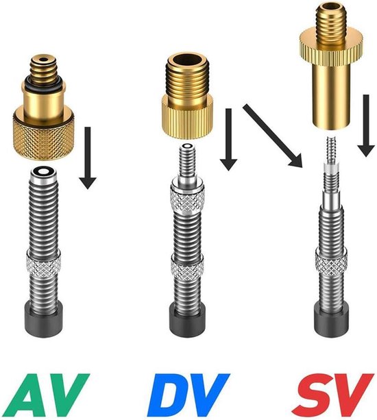 Set Verloopnippels Fietspomp - 32 Stuks - Fietsventiel - Universeel - Adapter fietspomp, Ballenpomp - Voor Frans ventiel en Autoventiel - voor alle fietsventielen van NC Onderdeelhouder — afbeelding 3