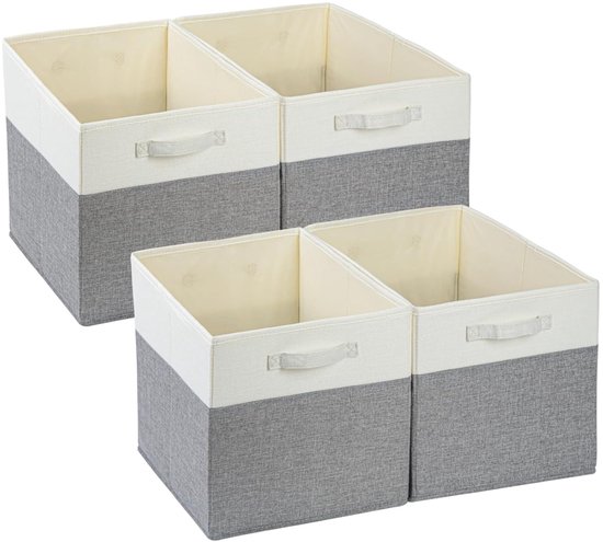 Opbergbox iDesign Medium Met Handvat En Deksel Beige (30 x 21 cm) | Stijlvol in Huis