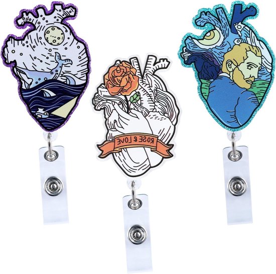 10 Pack Grappige Verpleegster Badge Rollen Intrekbare Verpleegkundige ID Clip Leuke ID Badge Houder Medische Badge Clip Cool Naam Tag Houder voor Verpleegster Dokter Leraren Studenten Vrouwen Mannen