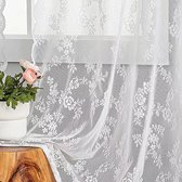 Jacquard Panneaux met kwastjes, vitrage, kort gordijn met borduurwerk