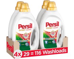 Persil Gel Expert Clean & Hygiene - Vloeibaar Wasmiddel - Beste Tegen Vlekken - Krachtige Vlekverwijdering - Kleurhelderheid - Vezelbescherming - Voordeelverpakking - 4 x 29 Wasbeurten