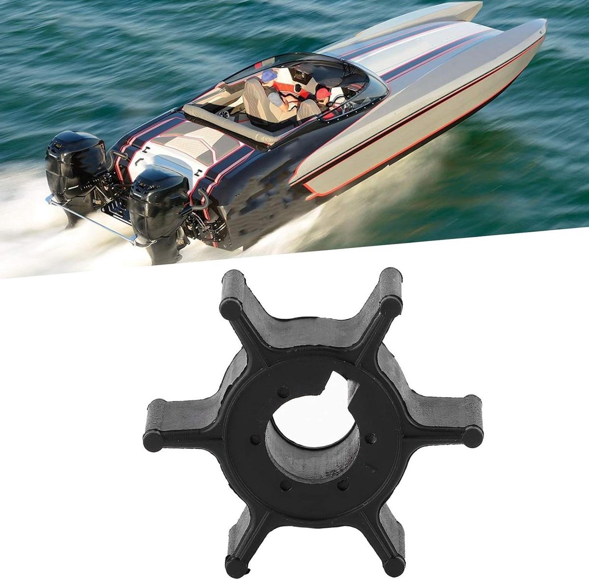 Allecto Plus - Waterpomp Impeller voor Buitenboordmotor - Vervangende impeller - Onderdeelnummer 6E0-44352-00 6E0-44352-00-00 - Watersport benodigdheden