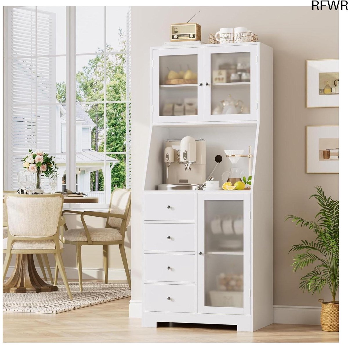 RFWR® Keukenkast met Werkblad en Laden - Ruimtebesparende Buffetkast voor Moderne Huizen