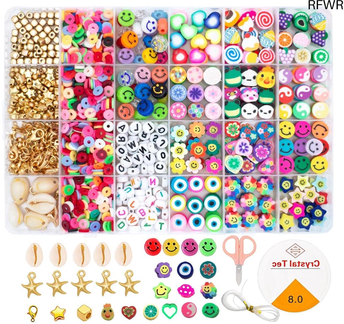 RFWR® DIY kralenset voor kinderen - Armbanden maken met letters, fruit en dieren