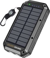 Bol.com Golden Sound Solar Powerbank - Snellader 225W - Powerbanks - Noodpakket - Powerbank zonne-energie - 30.000 mAh - 4x USB-... aanbieding