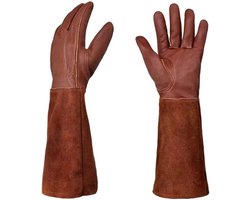 1 paar - Tuinhandschoenen - S - 40 cm - Tuinhandschoenen voor dames/heren - Doornbestendig - Tuinhandschoenen met lange leren - Zware handschoen - Geschikt voor Rozen/Bramen Snoei - Bruin - Budgetkeuze