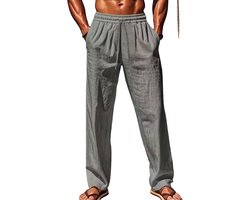Linnen katoenen broek heren - Mode - Grijs - Zomer - Luchtig - Baggy
