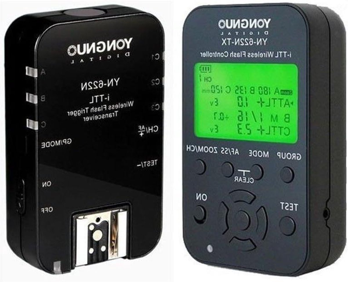 Allecto Plus - E-TTL radio trigger voor Nikon camera met YN-622KIT. Draadloze flitser aansturing.