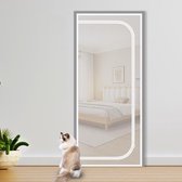 GADULU Rits huisdieren hordeur is geschikt for maat 150x220cm om te voorkomen dat katten en honden uit het scherm lopen Eenvoudige installatie for deuropeningen slaapkamer keuken patio (Color : Black
