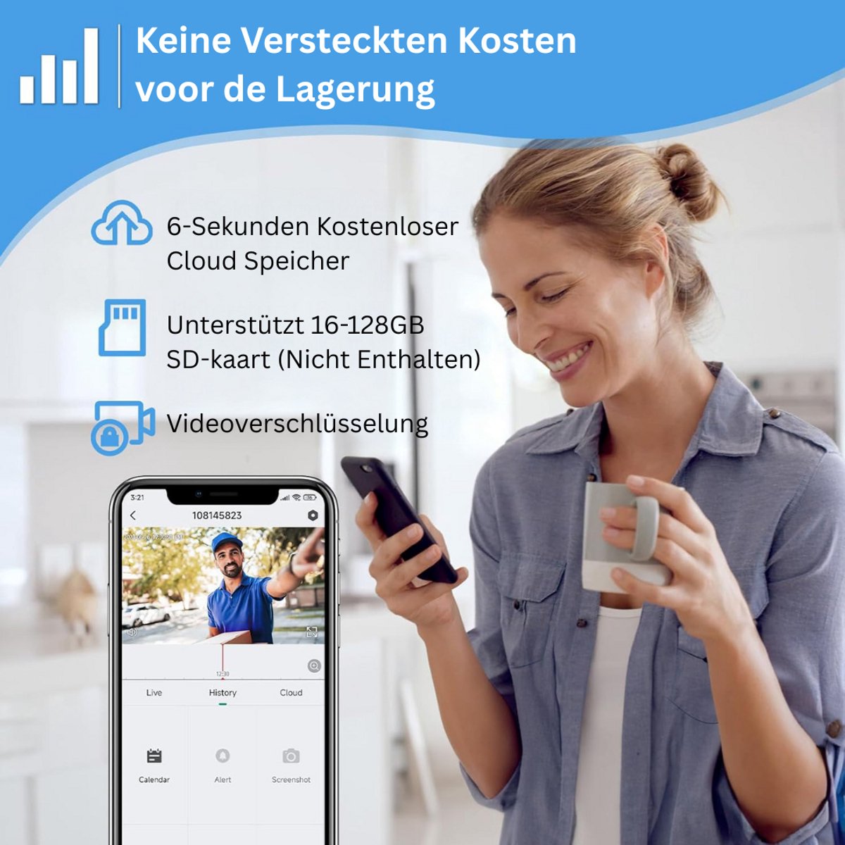 CLGP® Draadloze Video Deurbel met Full HD Camera - afbeelding 3