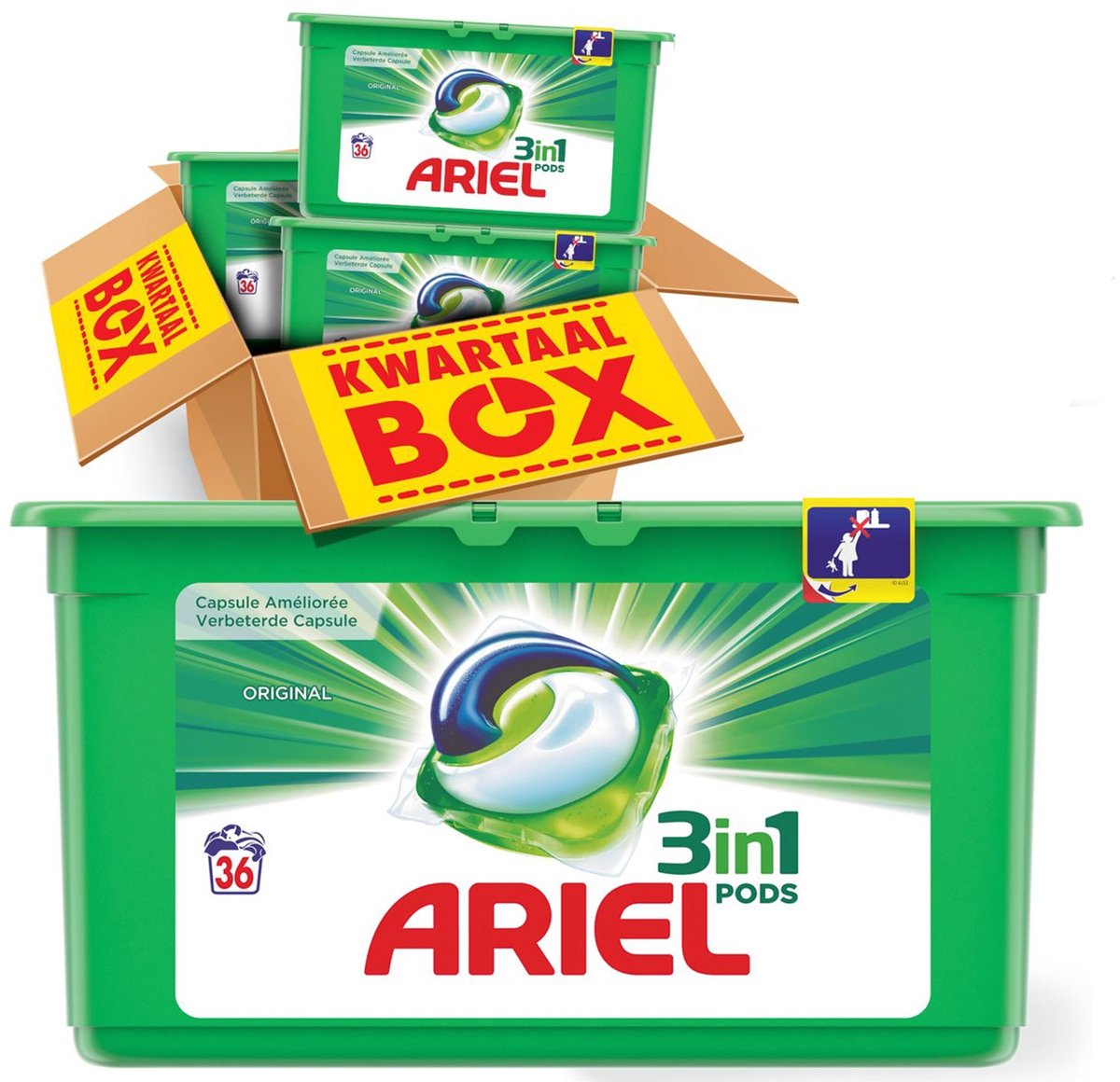 Goedkoopste XXL 342 PODS Megavoordeelverpakking | Jaarpakket | Ariel Original Pods Capsules | 342 wasbeurten | Wasmiddel jaarpakket | Bekend van TV