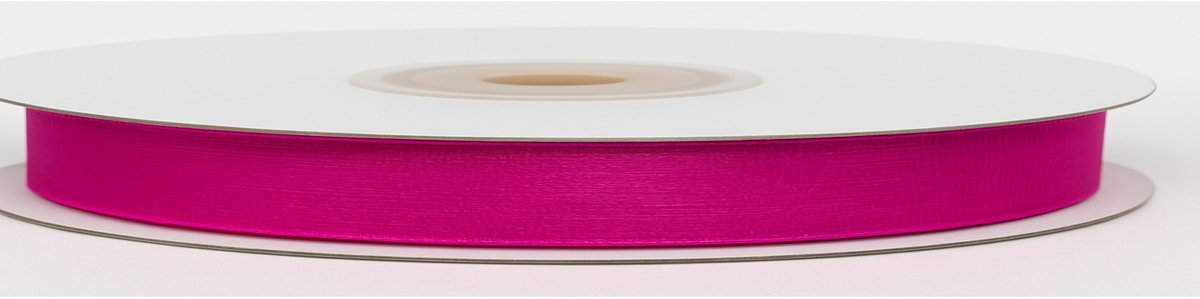 Organza lint 1 cm | Rol van 50 meter | Fuchsia | A05321