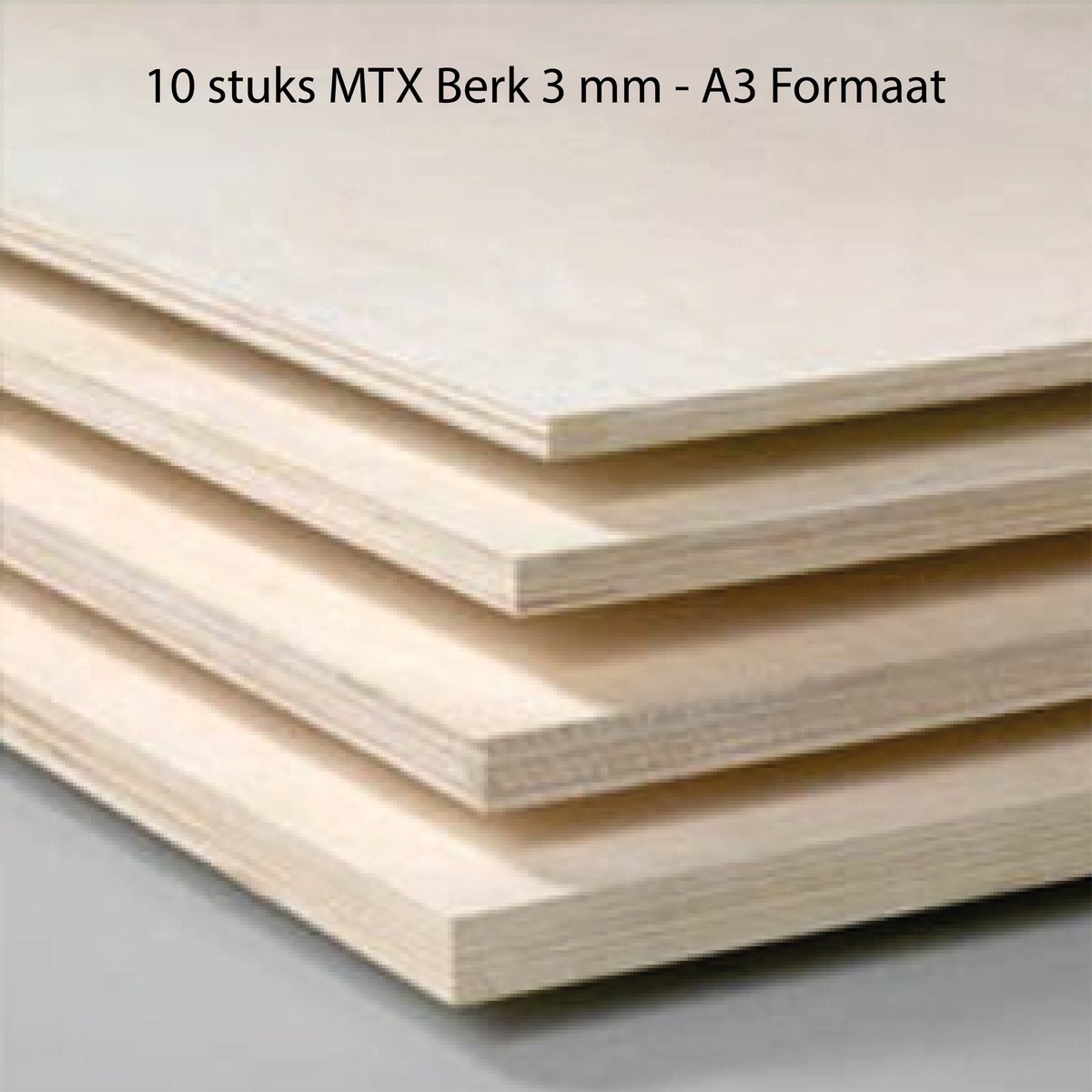 10 stuks MTX Berk 3 mm - A3 formaat - Plaatmateriaal - Laserhout - Laser/graveren - Hout