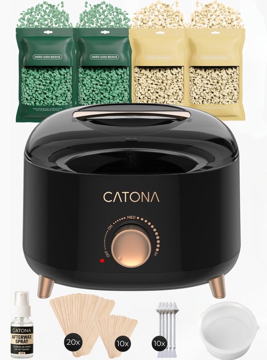 Foto: Catona wax apparaat professioneel ontharingsapparaat wax heater 500ml inclusief 4 zakjes wax beans en neus wax sticks zwart of wit