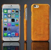 Card Case voor Apple iPhone X | iPhone Xs | PU Leren Back Cover | Luxe Telefoonhoesje | Pasjeshouder | Licht Bruin