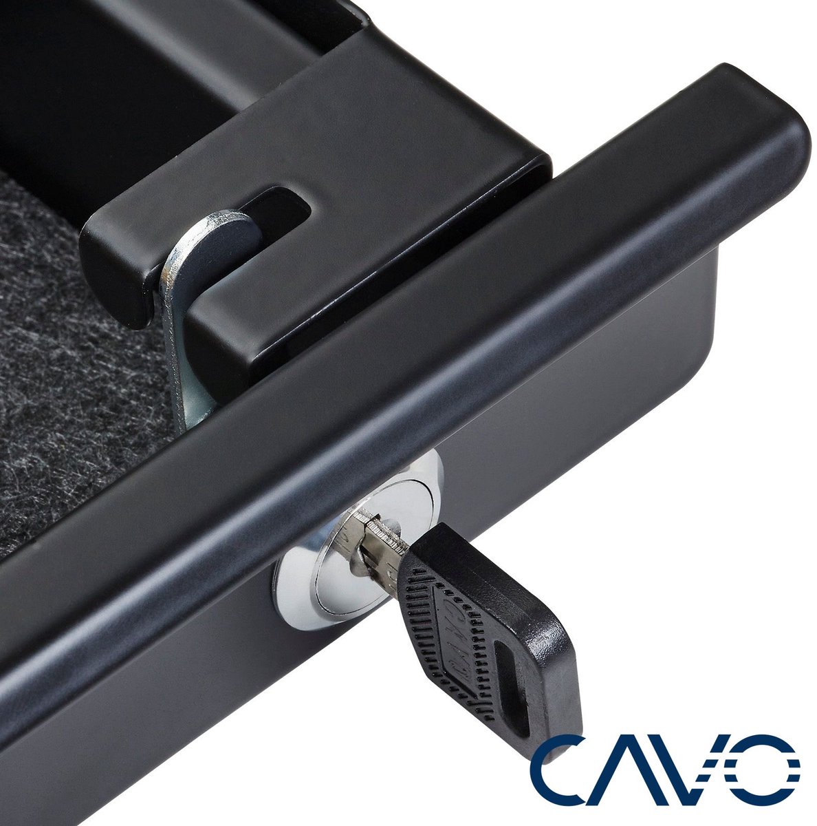 CAVO Documentlade afsluitbaar 850 x 265 x 45 mm zwart met bamboe inzet Bureaulade Kantoorlade thumbnail 3
