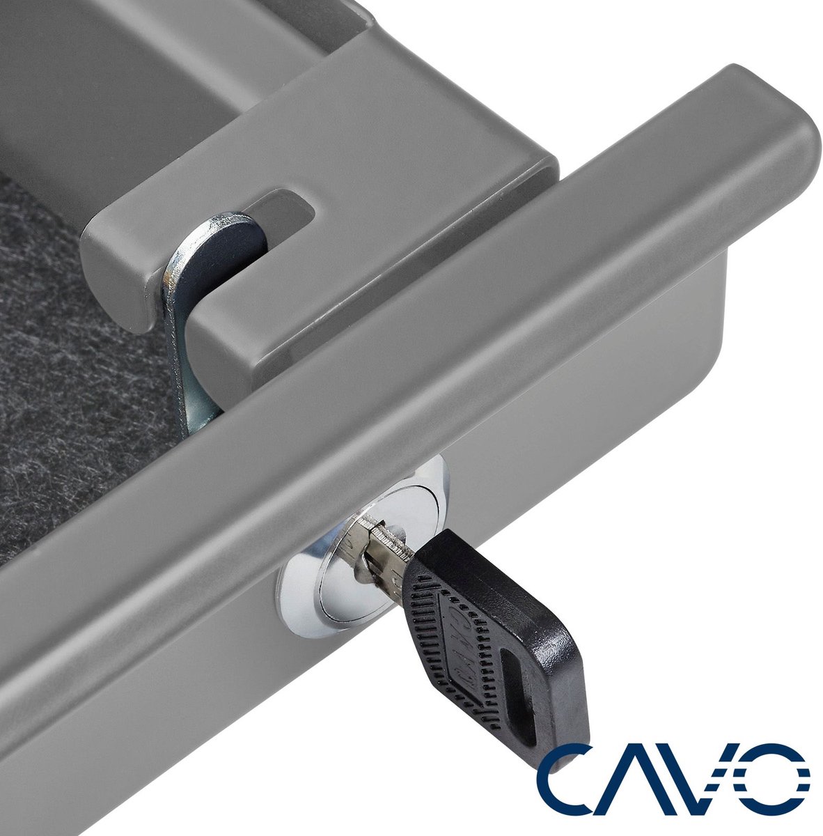 CAVO Documentlade afsluitbaar 500 x 265 x 45 mm grijs met bamboe inzet Bureaulade Kantoorlade thumbnail 2