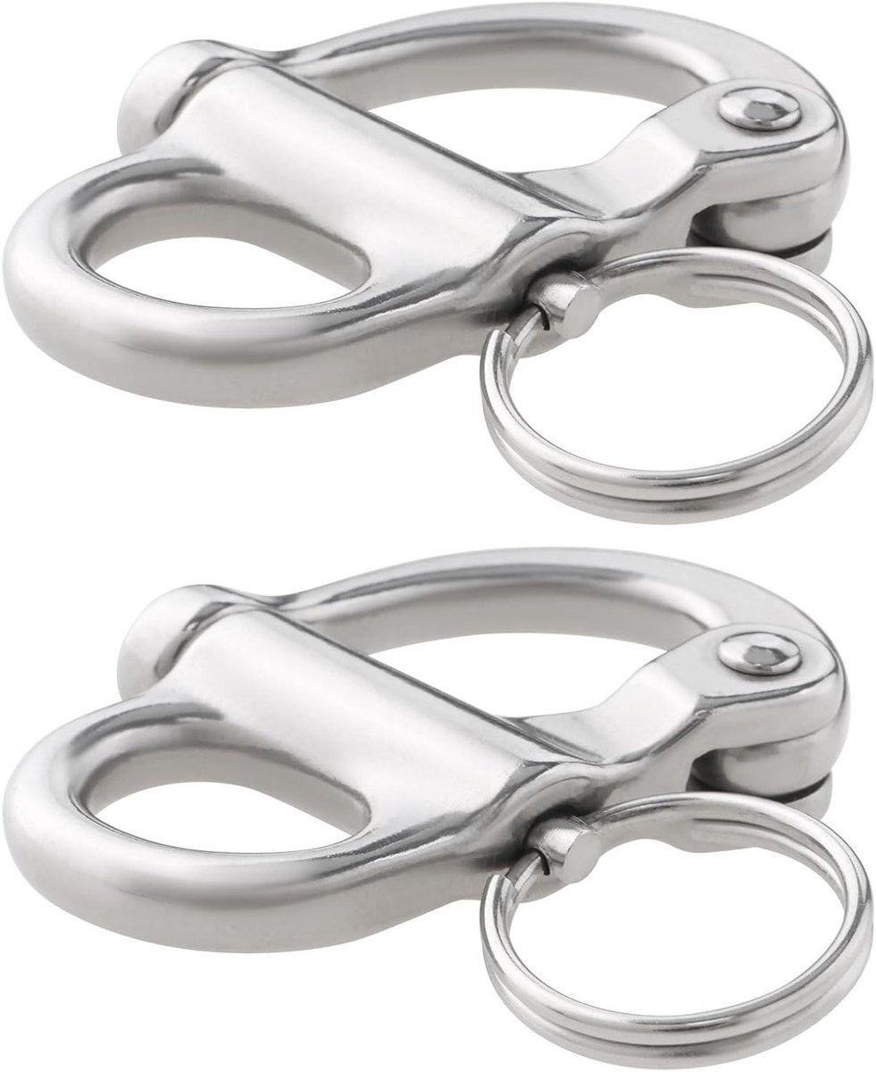 Allecto Plus - 2 Roestvrijstalen Oog Snap Shackle voor Marine Boot - 52mm - 2 Stuks