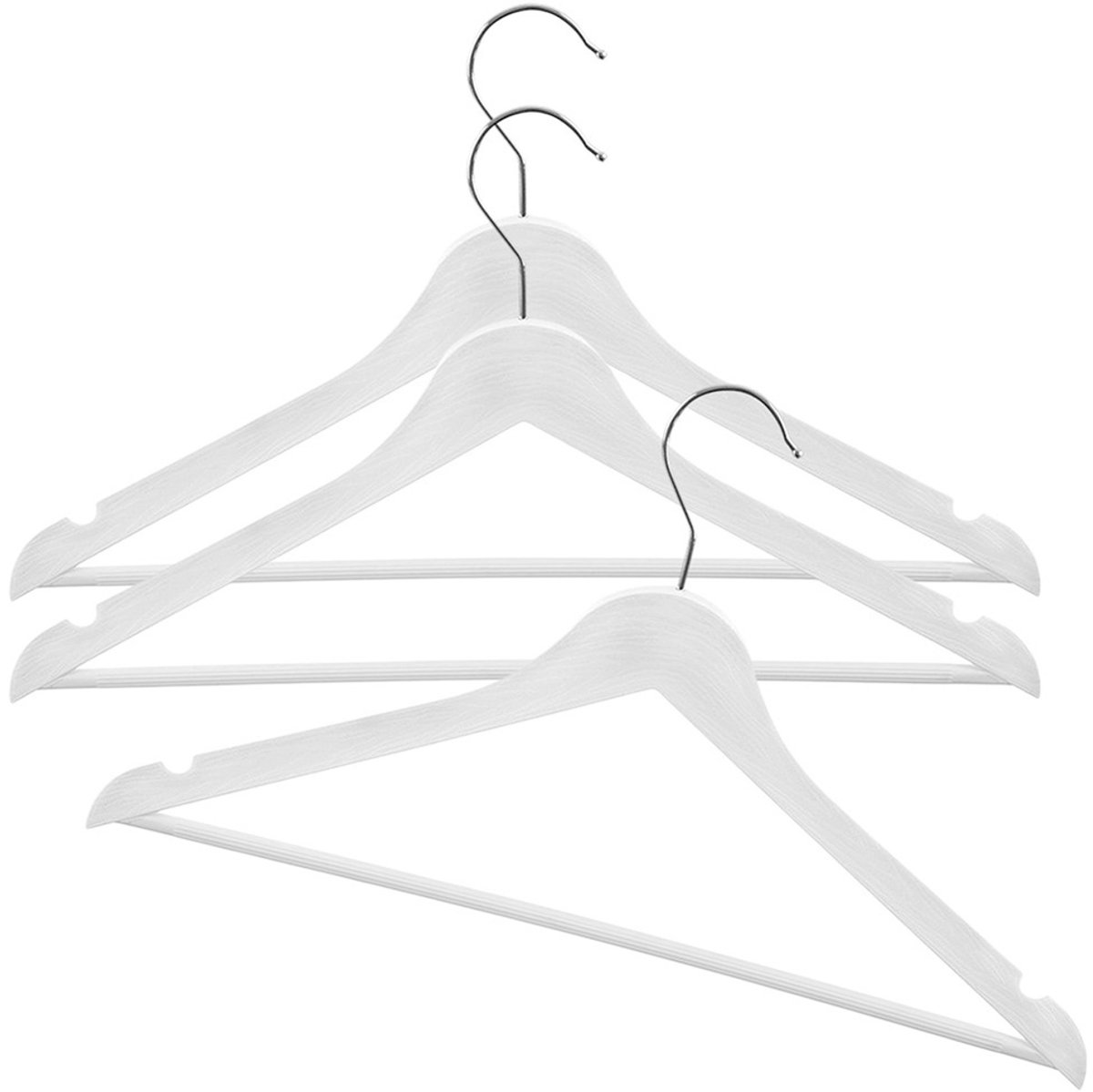 Kledinghangers Wit Draaibaar 42,5x24 cm 3 stuks - Kleerhangers - Broekhanger - Hanger