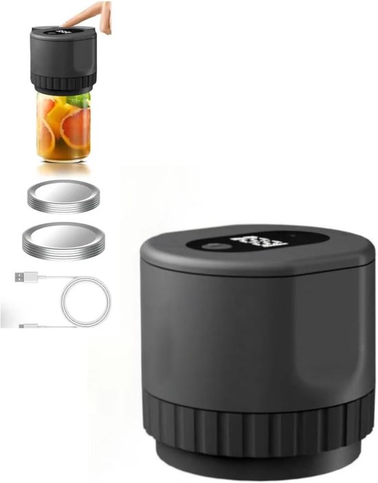 BEPER P102ACP101 Elektrische Wijnkurkentrekker, 20W, Oplaadbare Elektrische Flesopener met USB-kabel, Inclusief Dopsnijder, LED-licht, Opent 50 flessen met één oplaadbeurt, Zwart