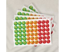 Smiley Beloningsstickers - 270 Stickers - 19 mm - Beloningsstickers - groen, oranje, rood - Smiley Stoplicht Stickers - School - Beoordeling - Stickers om mee te Belonen - Leraar Stickers - Controle Stickers - Keuringsstickers - Smiley Stickers