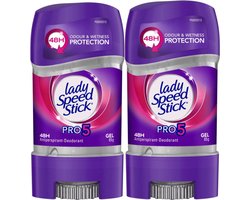Lady Speed Stick Pro 5 in 1 Deodorant Vrouw - Anti-Transpirant Gel - 2 x 65g - 48 Uur Bescherming