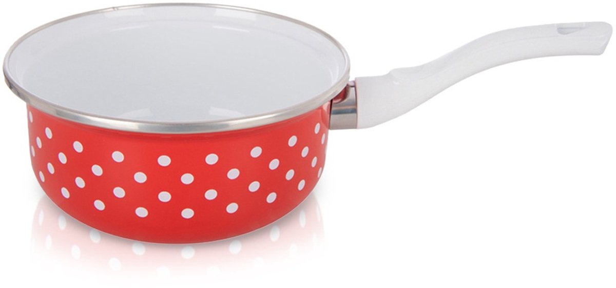 Steelpan Geëmailleerde TECKA 16 cm, 950 ml - Sauspan - Kookpan - Kookpot - Soeppan