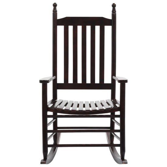vidaXL Chaise berçante avec assise courbée bois brun | bol.com