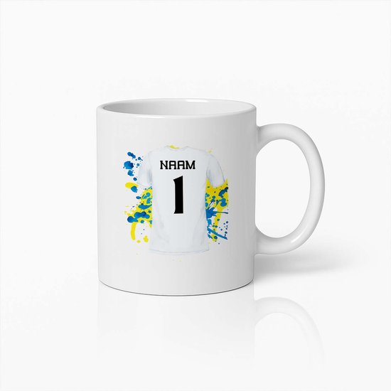 Mug personnalisé avec maillot de football du Real Madrid | Tasse à café avec nom et numéro | Cadeau sportif Uniek 330 ml