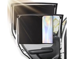 2 Stuks Zonnescherm auto baby - Zonnescherm Auto Zijruit - 80x50cm magnetisch achterruit zonnescherm - UV-bescherming - 10 magneten - auto zonnescherm - privacy schaduw - zomer raamisolatie - zwart