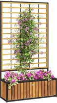 Outsunny- Lit de jardin - Bois d'acacia - 74x27x131cm - Bois de teck